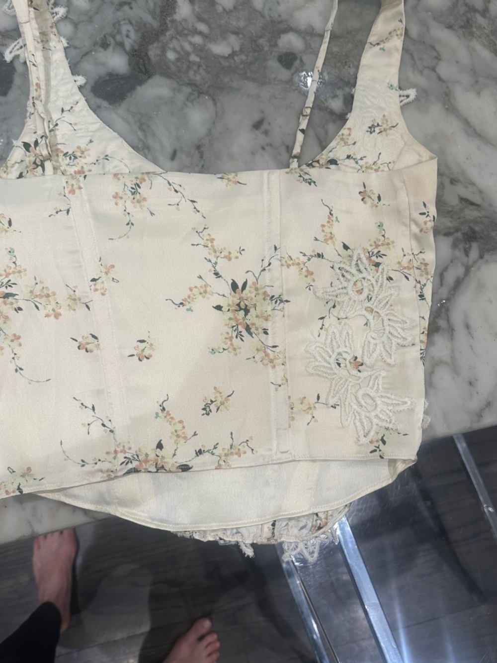 LoveShackFancy Mori Bustier Top Canary Yellow - Picture 8 of 8